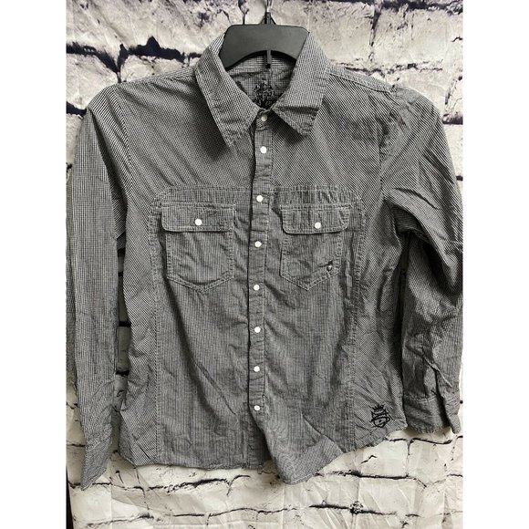Silver Jeans Other - Silver Jeans Co Black White Check Western Mens Snap Button Down Shirt L/S